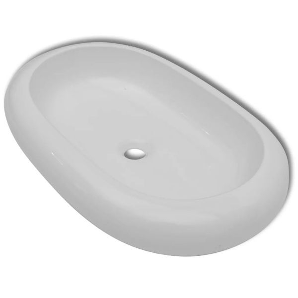 Chiuvetă Ovală Pentru Baie Din Ceramică Alb 140673